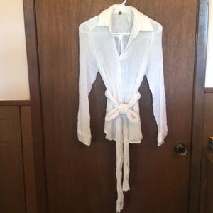 White button up blouse